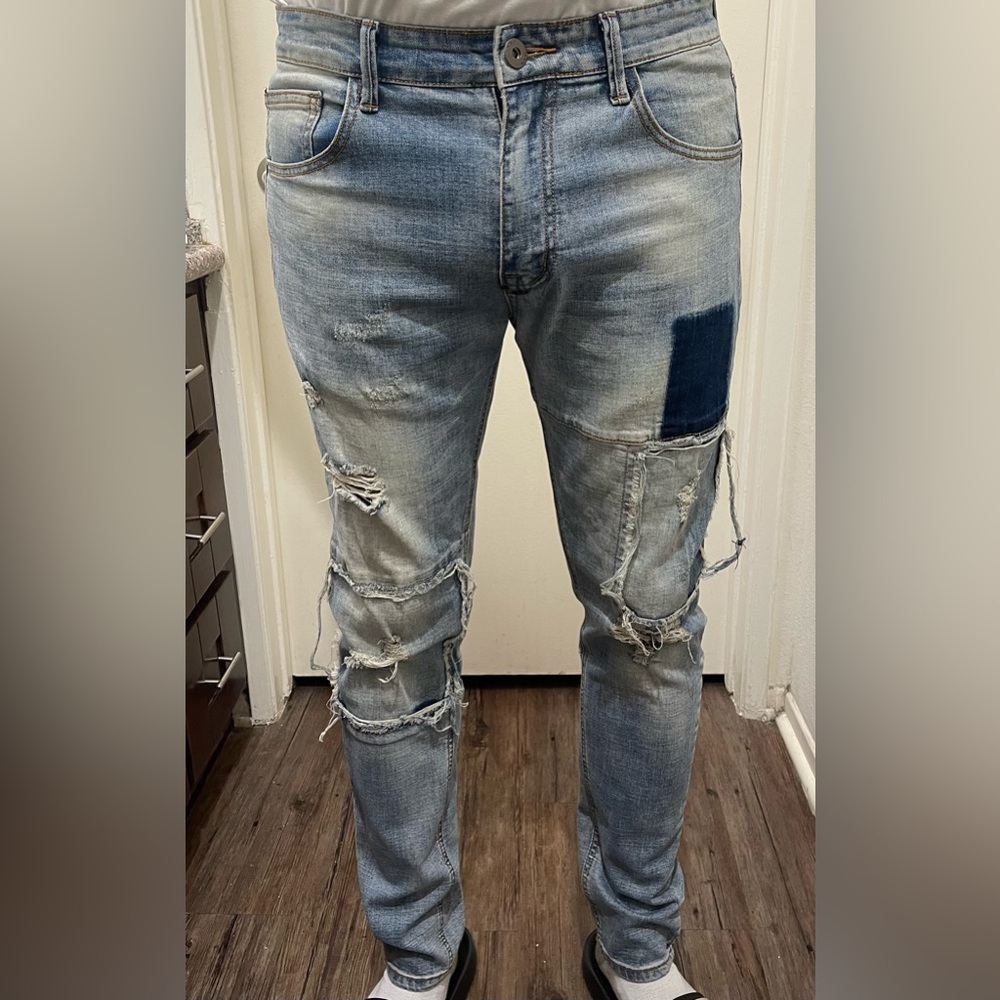 KDNK Distressed Skinny Light Blue Men's Jeans